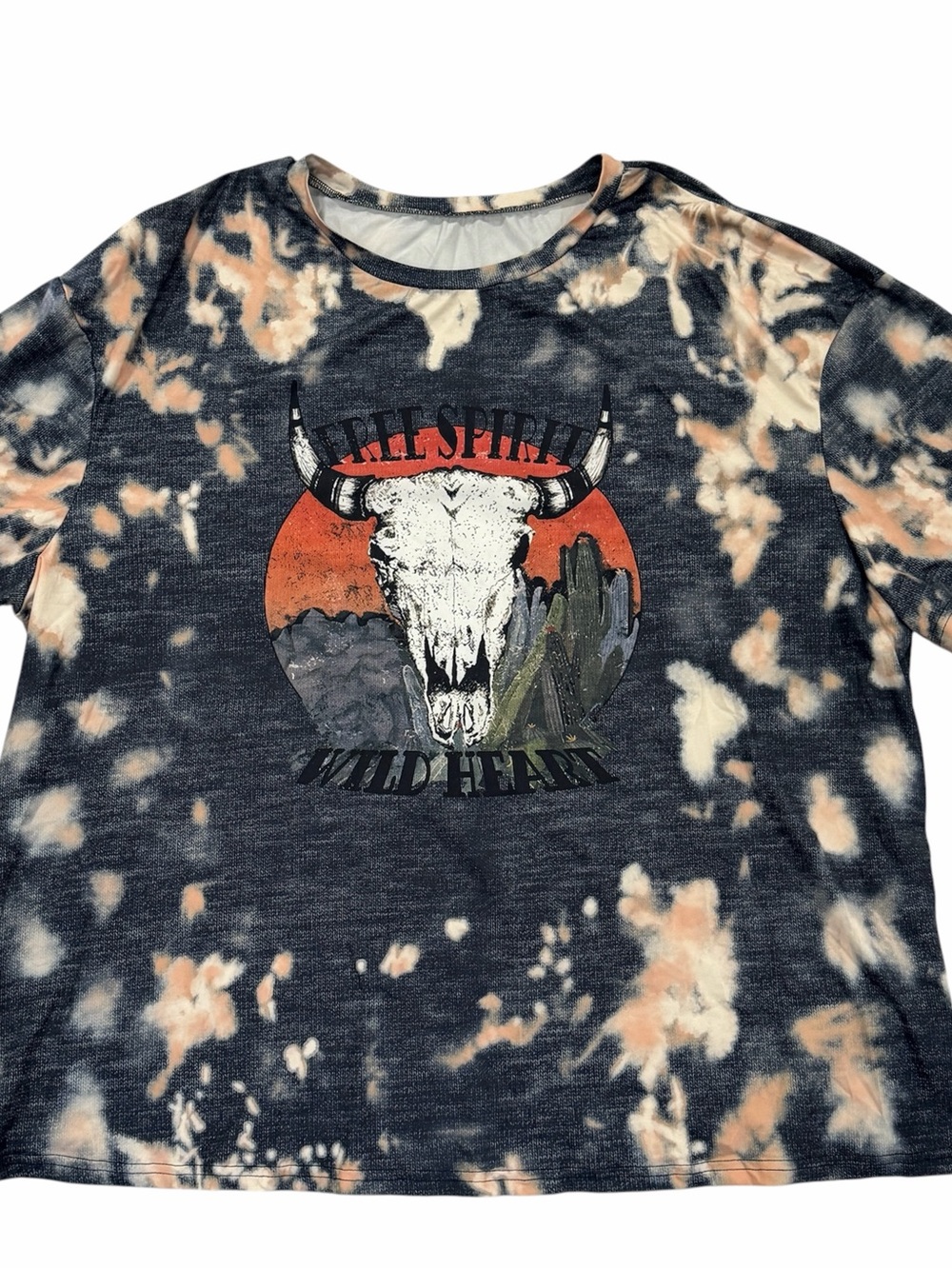 Shein Curve Women’s Short Sleeve Western Acid Wash Pattern Size 4XL